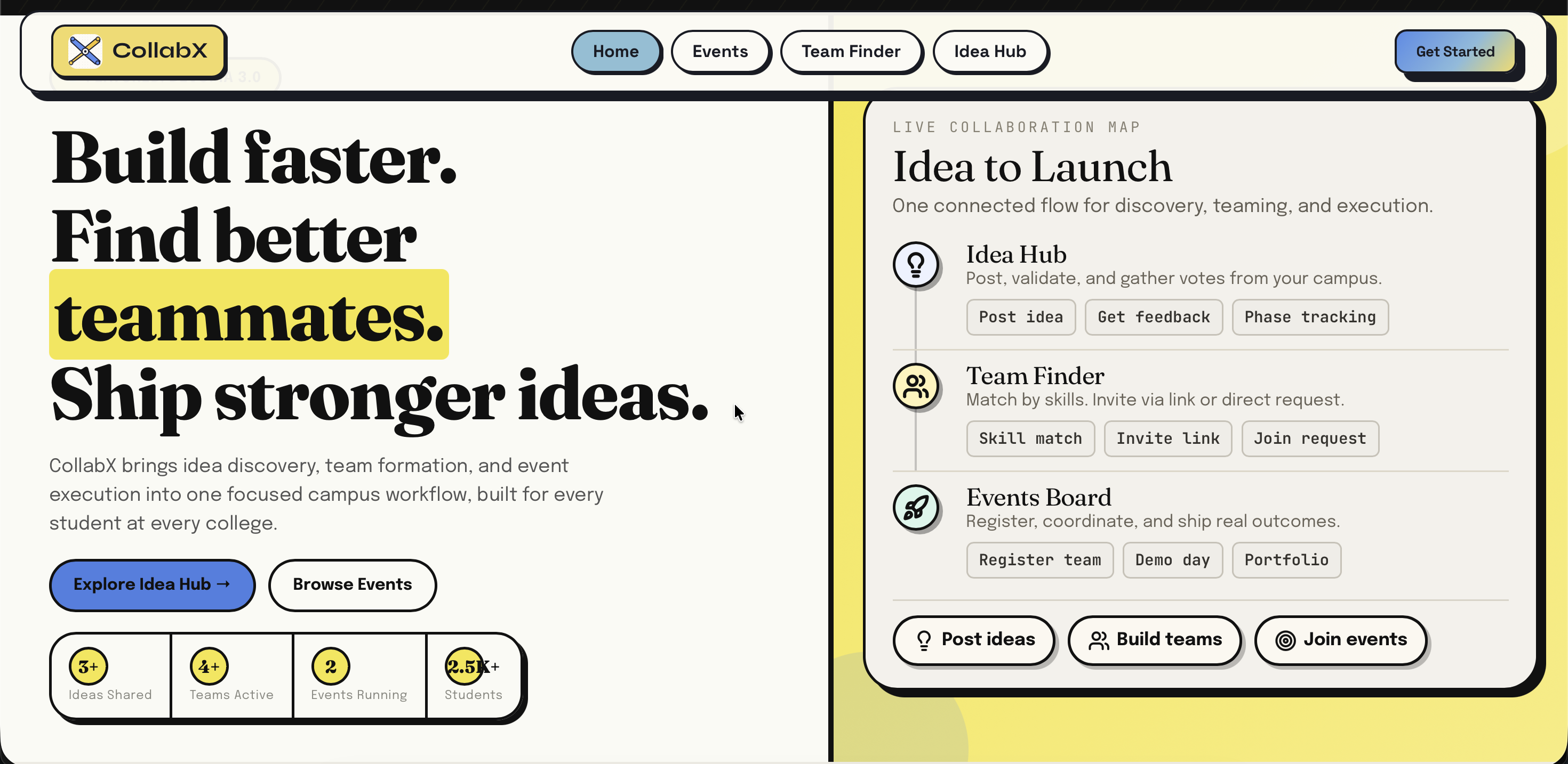 CollabX - Find Teammates, Build Startups, Join Hackathons